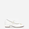 Patent leather ballet flats with heel