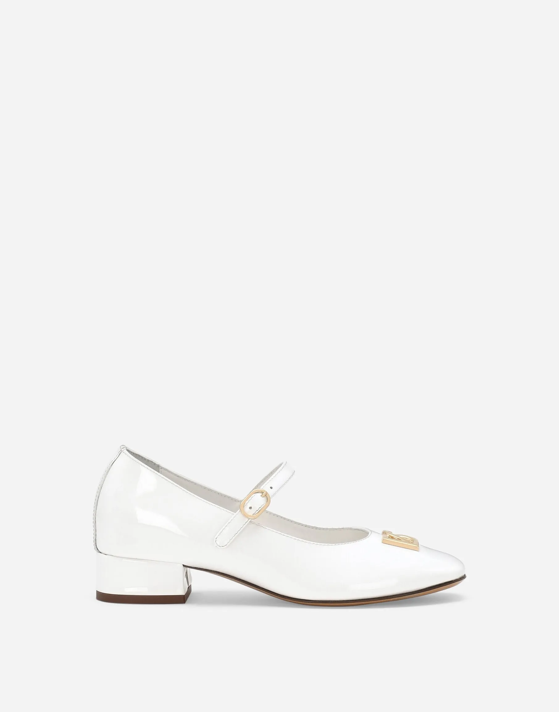 Patent leather ballet flats with heel