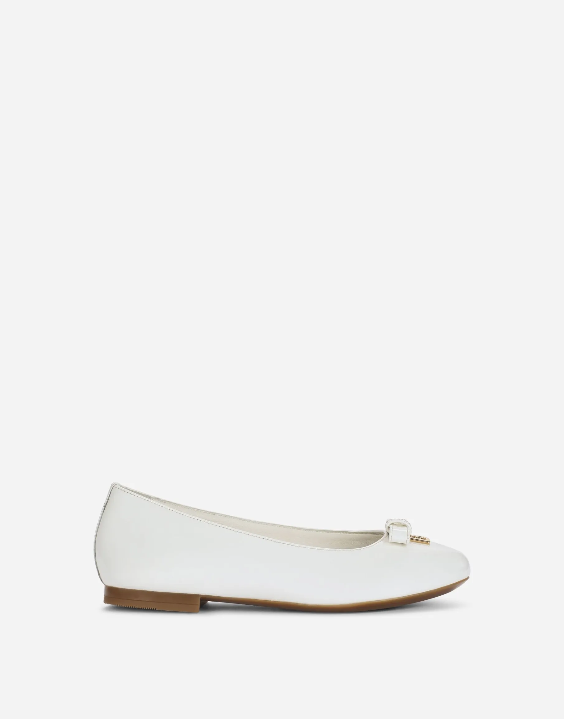 Patent leather ballet flats with metal DG logo