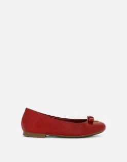 Patent leather ballet flats with metal DG logo