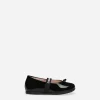 Patent leather ballet flats with bow