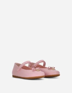 Patent leather ballet flats with metal DG logo