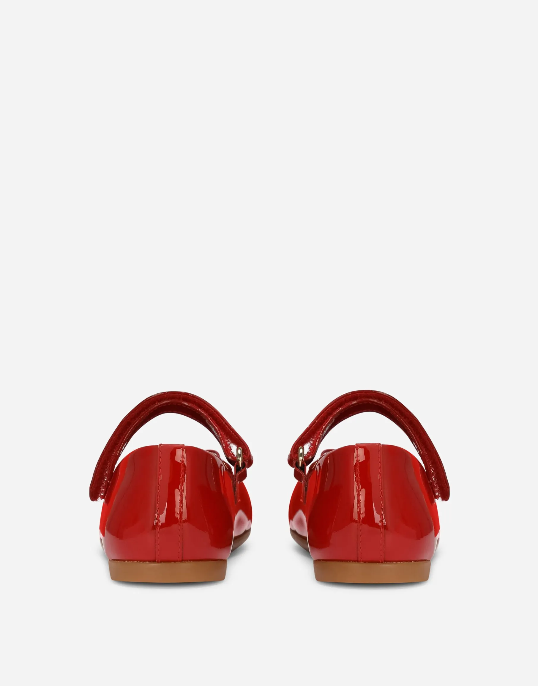 Patent leather ballet flats with metal DG logo