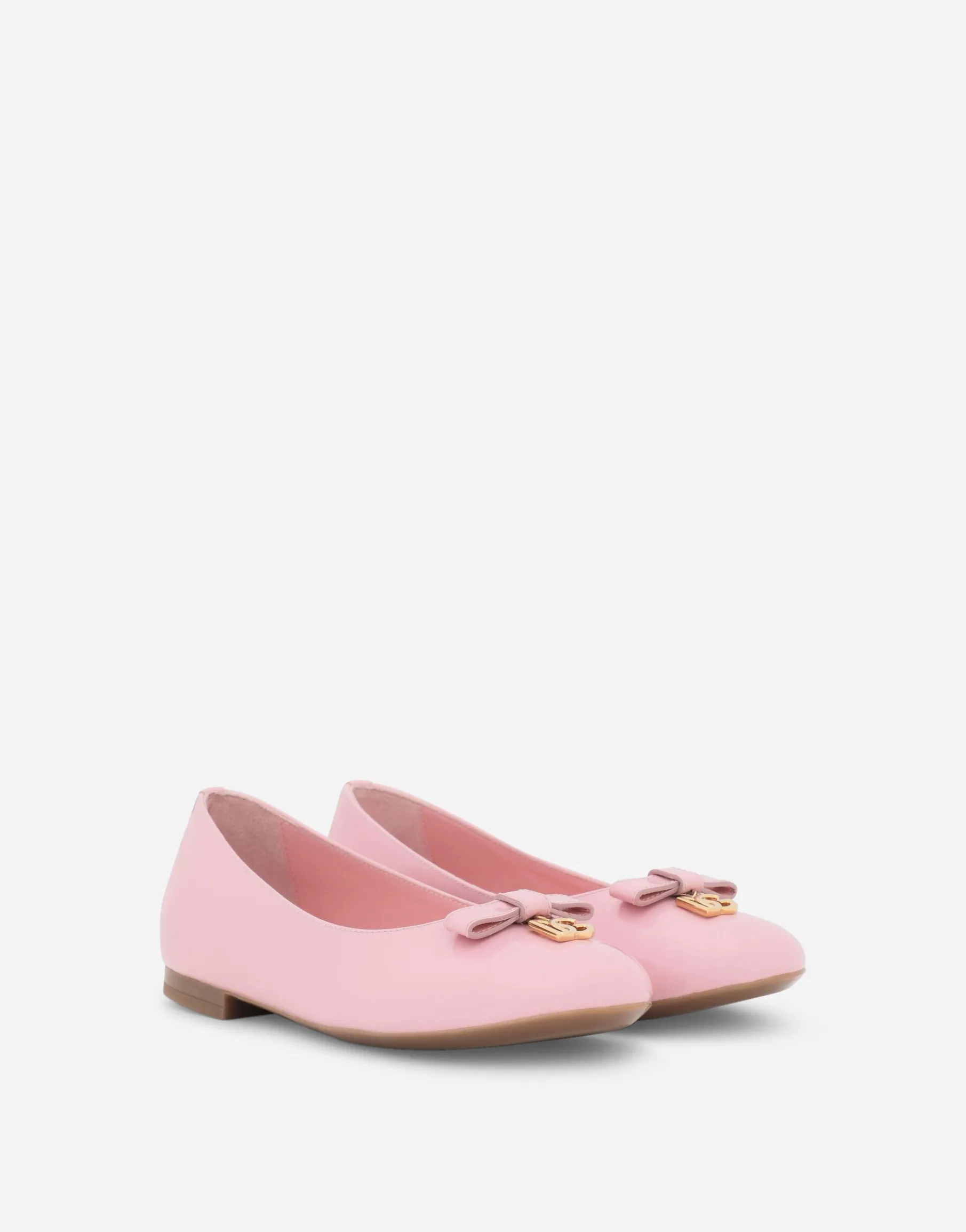 Patent leather ballet flats with metal DG logo