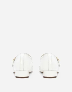 Patent leather ballet flats with heel