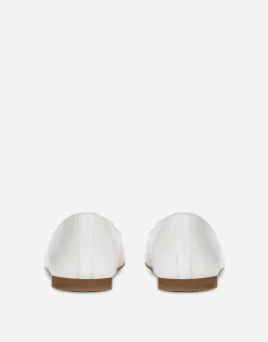 Patent leather ballet flats with metal DG logo