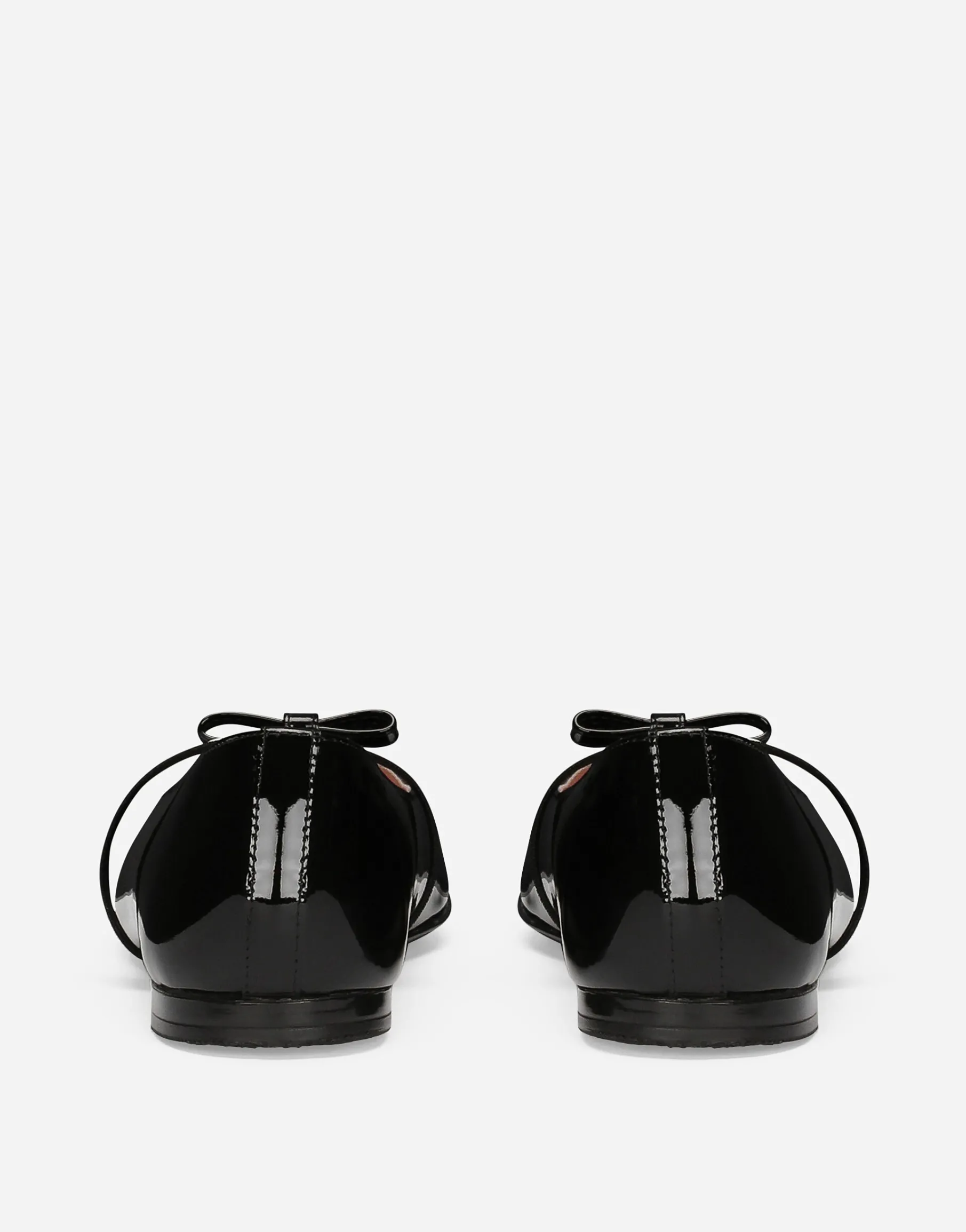 Patent leather ballet flats with bow