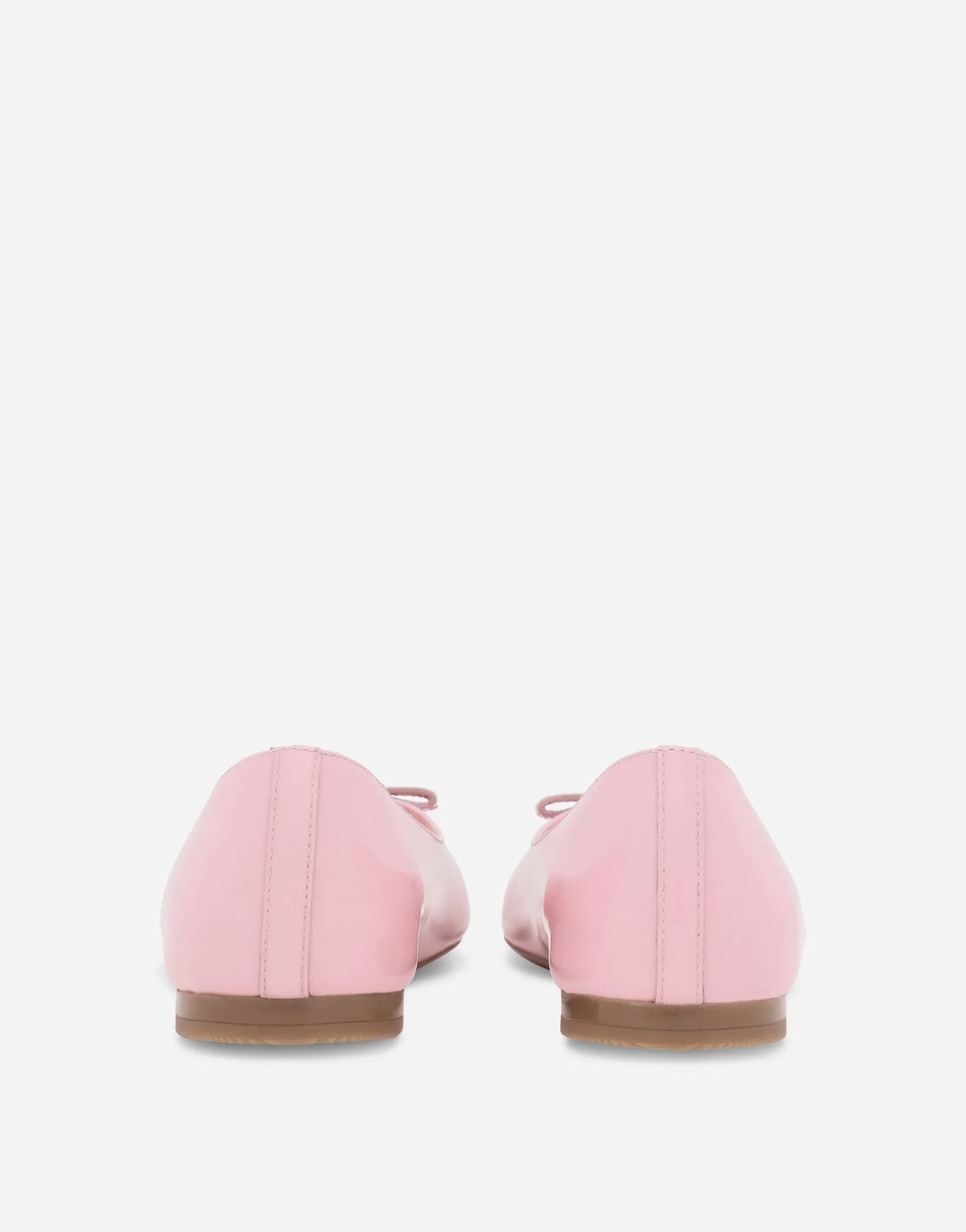 Patent leather ballet flats with metal DG logo