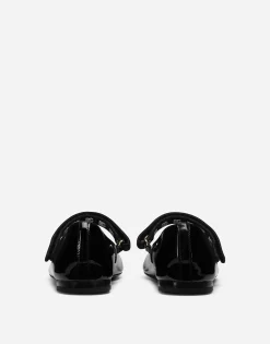 Patent leather ballet flats with DG-logo strap