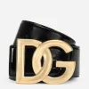 Patent leather belt with DG logo