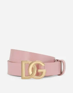 Patent leather belt with DG logo