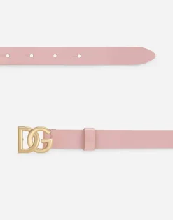 Patent leather belt with DG logo