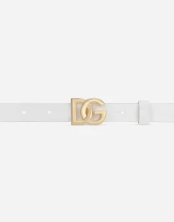 Patent leather belt with DG logo