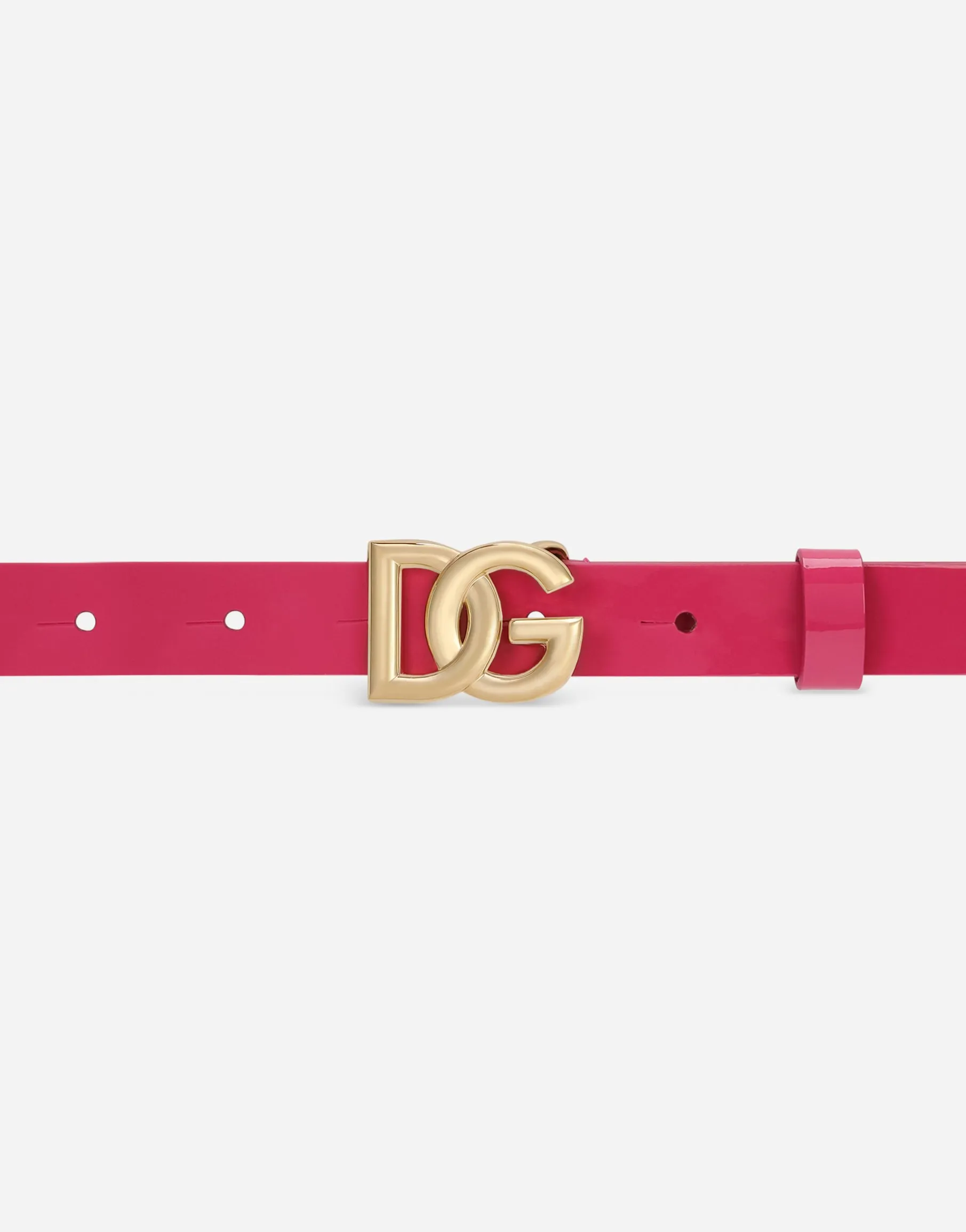 Patent leather belt with DG-logo buckle