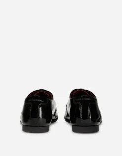 Patent leather derby shoes