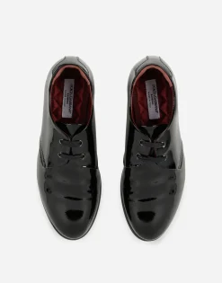 Patent leather derby shoes