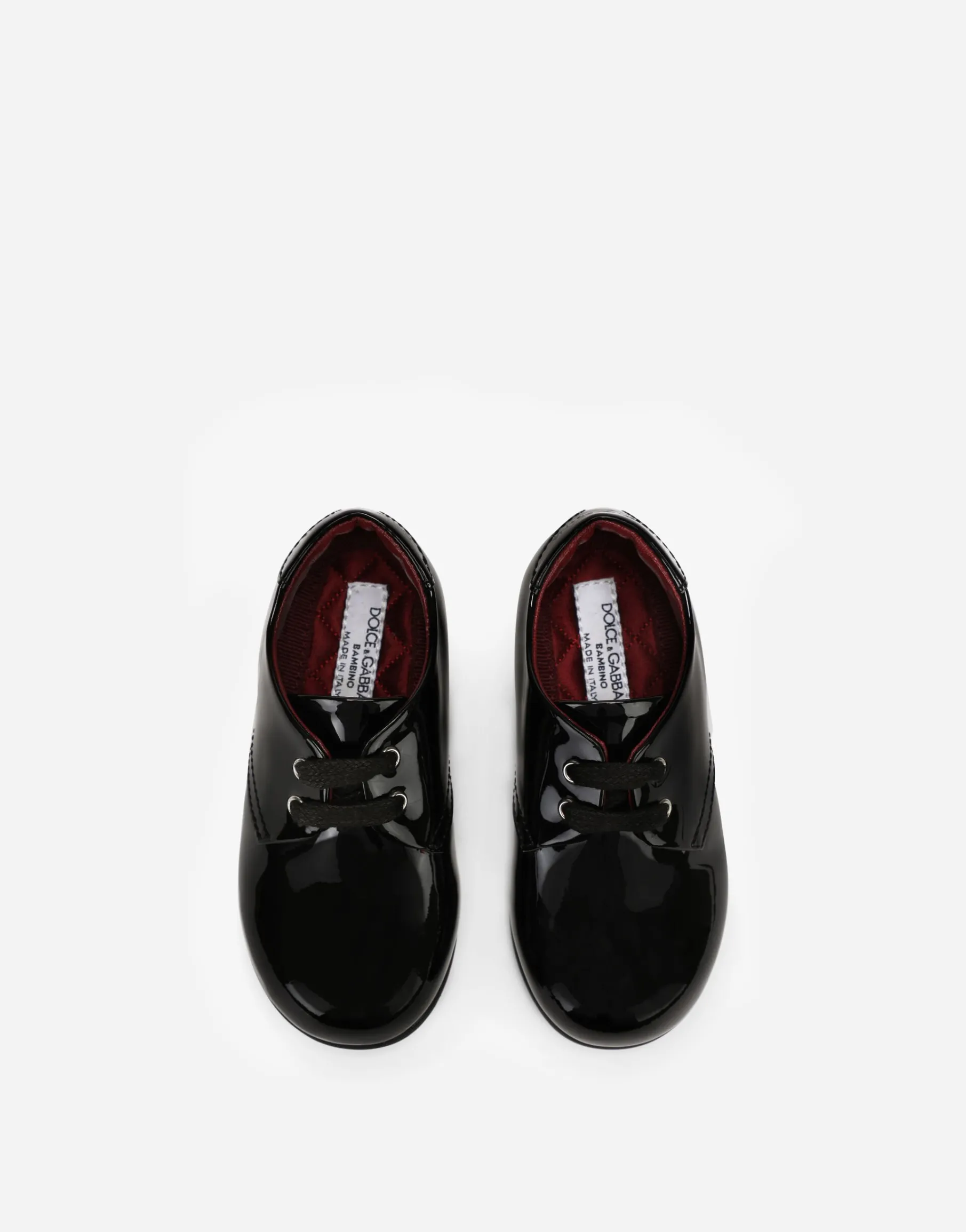 Patent leather derby shoes with logo