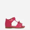 Patent leather first steps sandals with metal DG logo