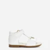 Patent leather first steps sandals with metal DG logo