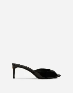 Patent leather mules