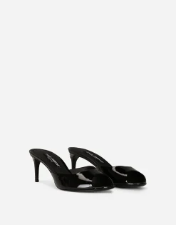 Patent leather mules