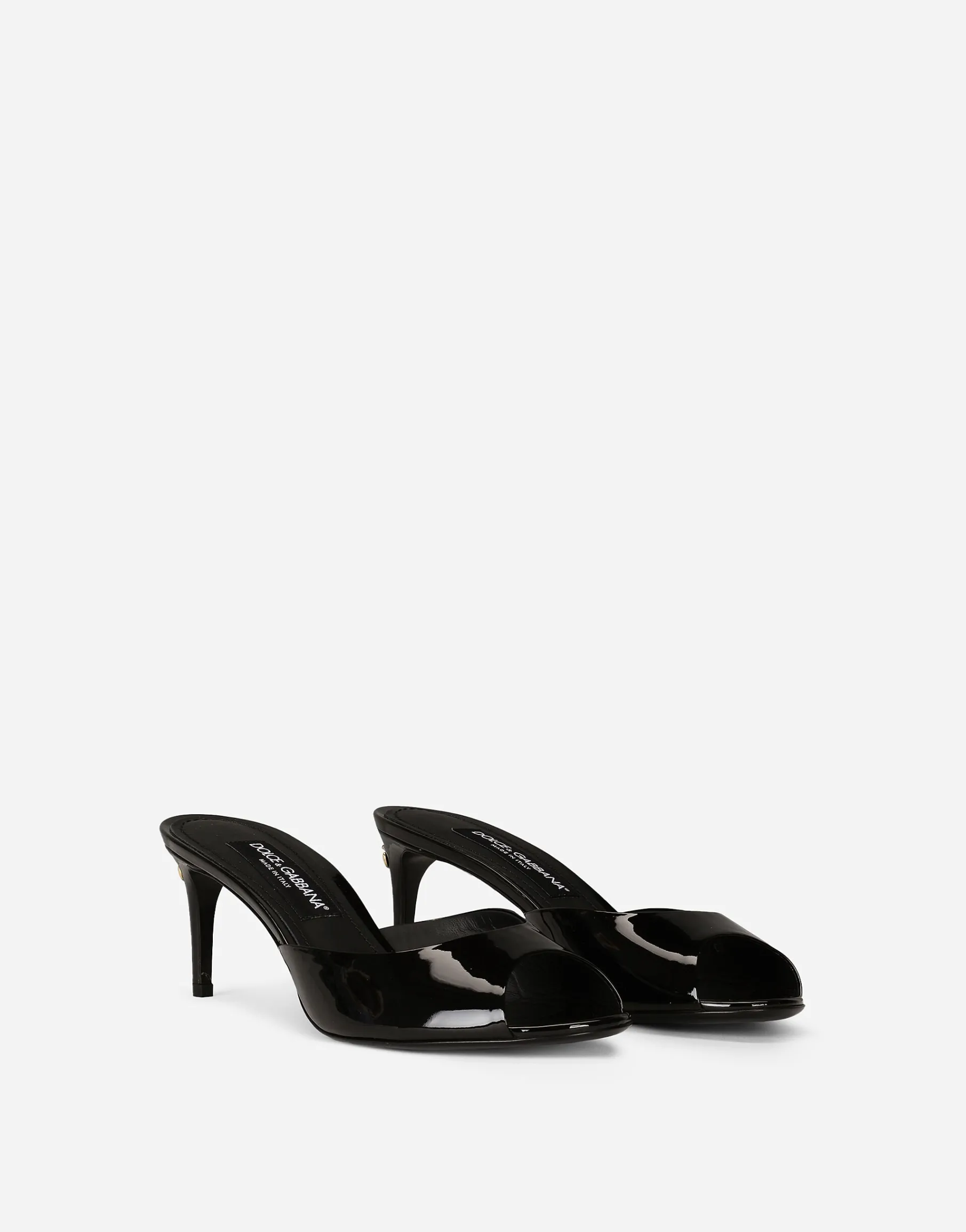 Patent leather mules