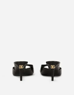 Patent leather mules