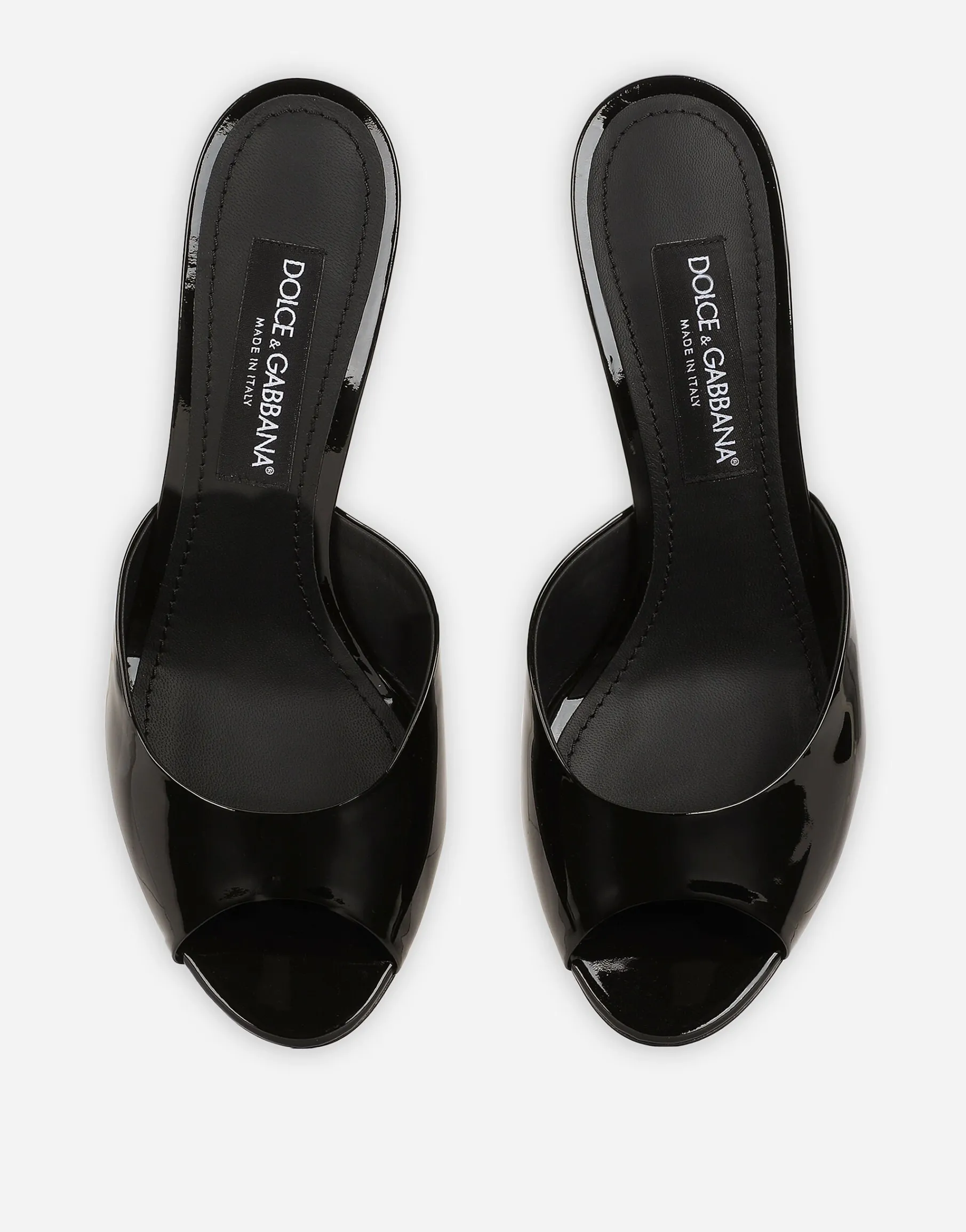 Patent leather mules
