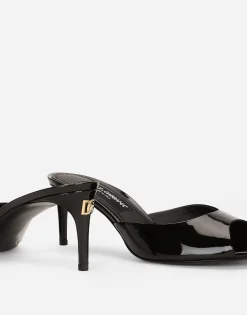 Patent leather mules
