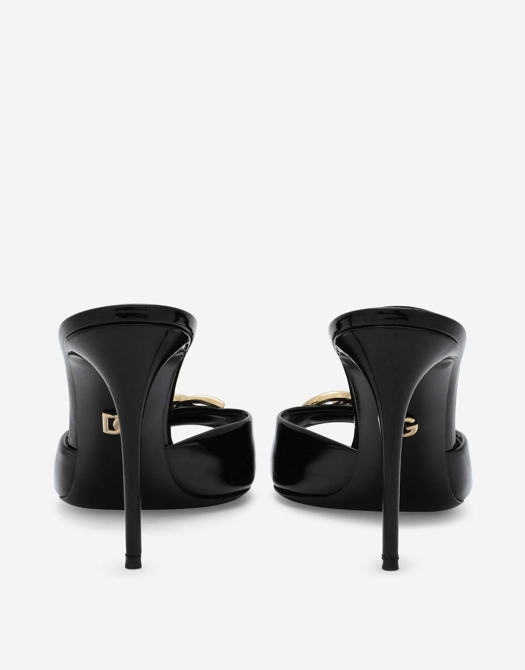Patent leather mules with DG logo