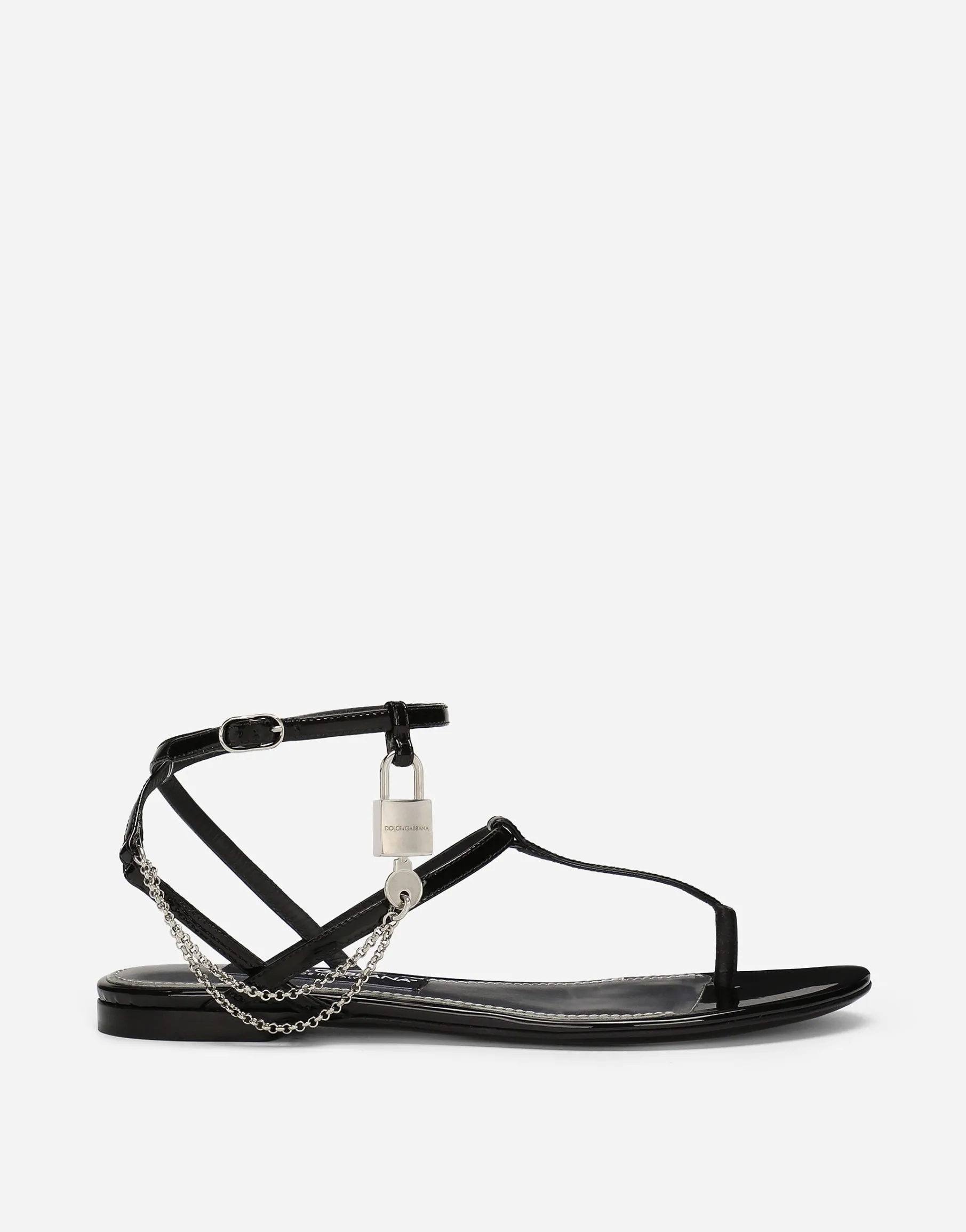 Patent leather sandals