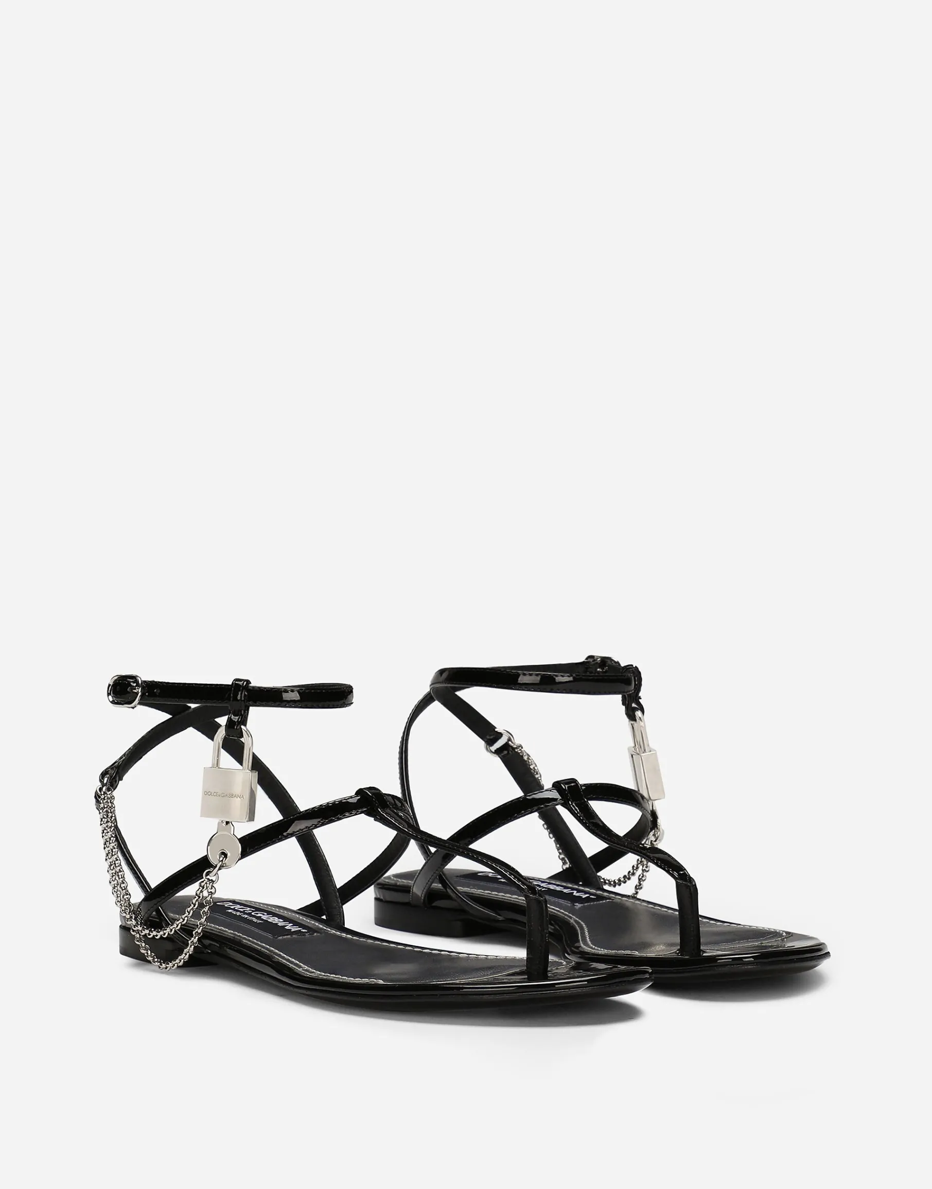 Patent leather sandals