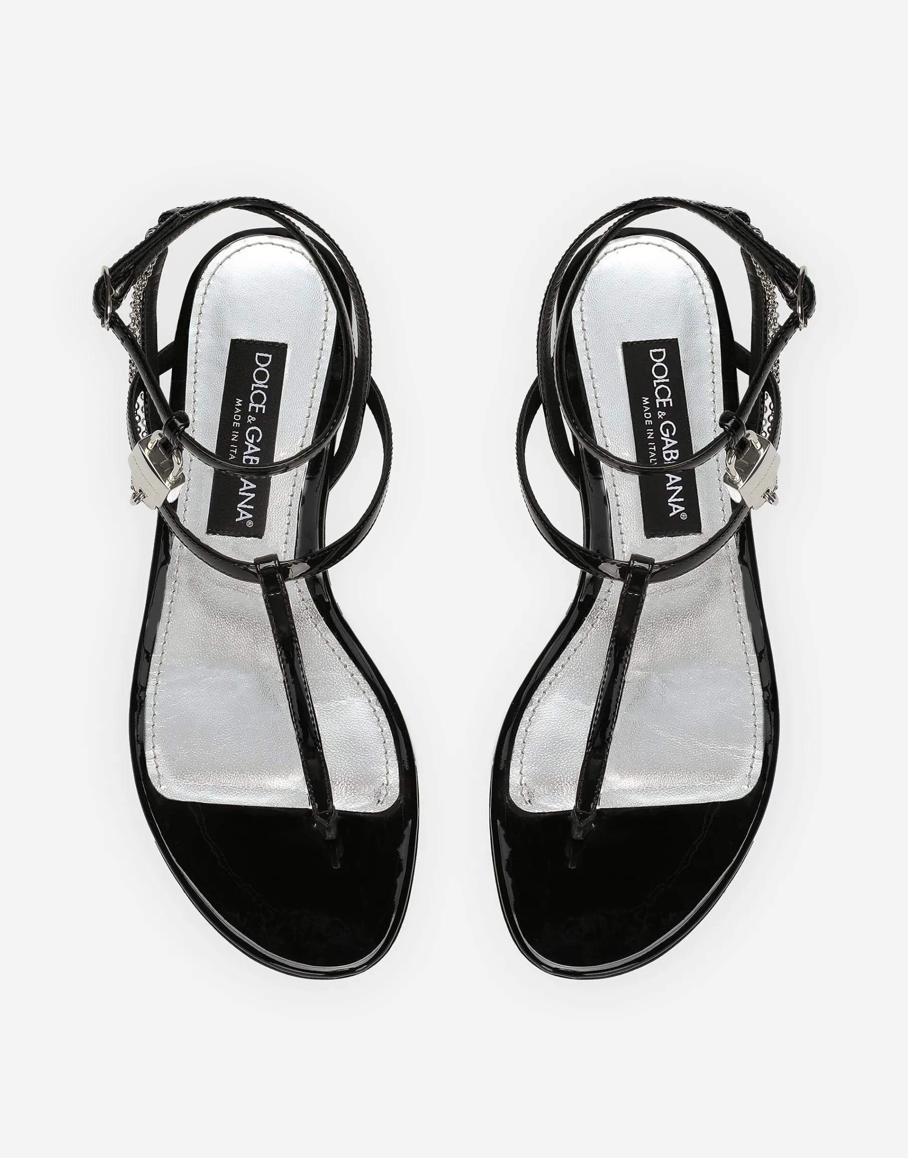 Patent leather sandals
