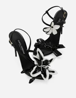 Patent leather sandals