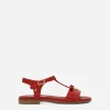 Patent leather sandals with metal DG logo