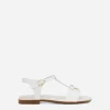 Patent leather sandals with metal DG logo