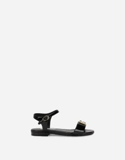 Patent leather sandals with DG logo