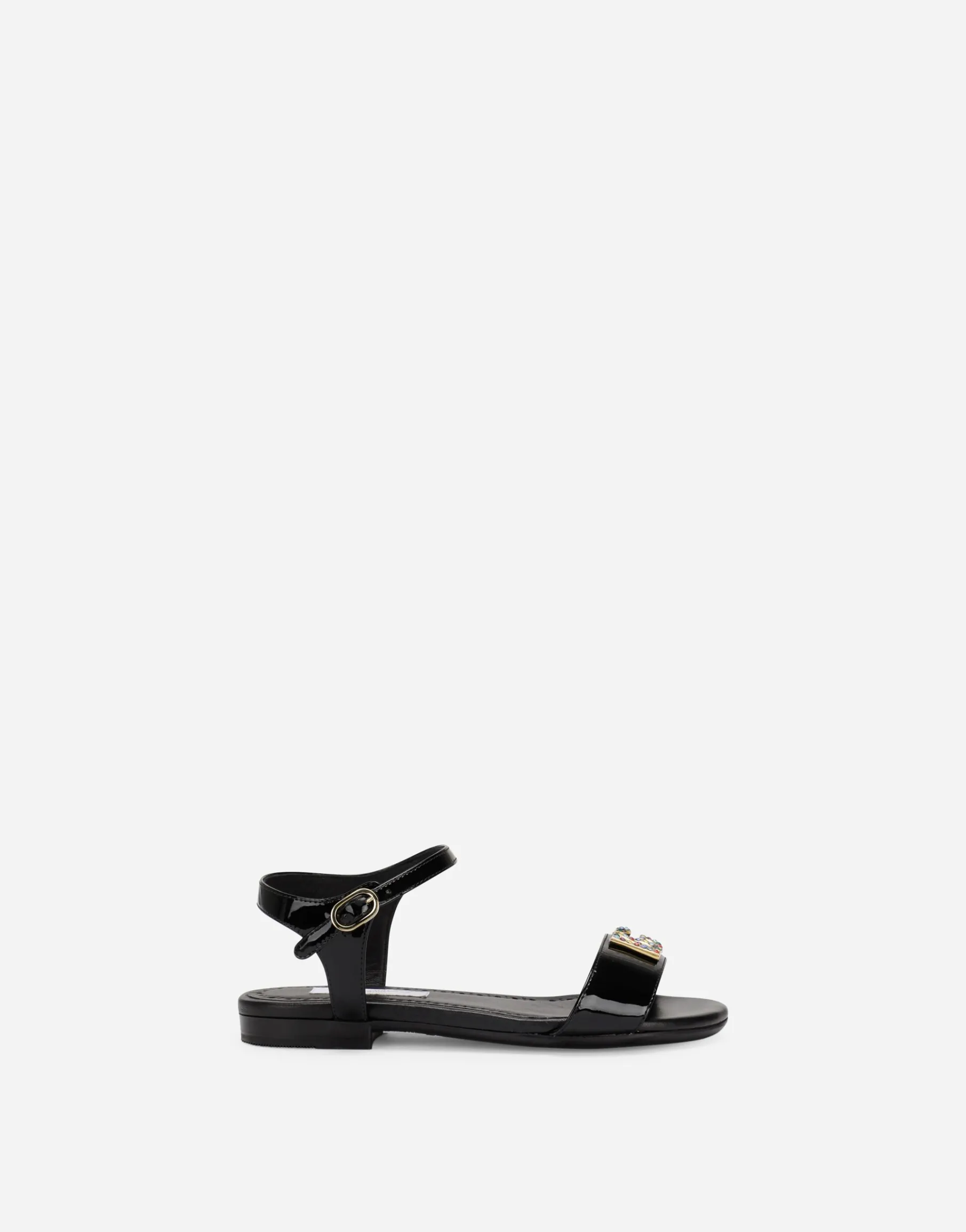 Patent leather sandals with DG logo