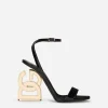 Patent leather sandals with 3.5 heel