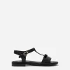 Patent leather sandals with metal DG logo