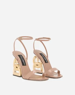 Patent leather sandals with 3.5 heel