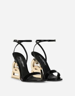 Patent leather sandals with 3.5 heel