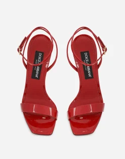 Patent leather sandals with 3.5 heel