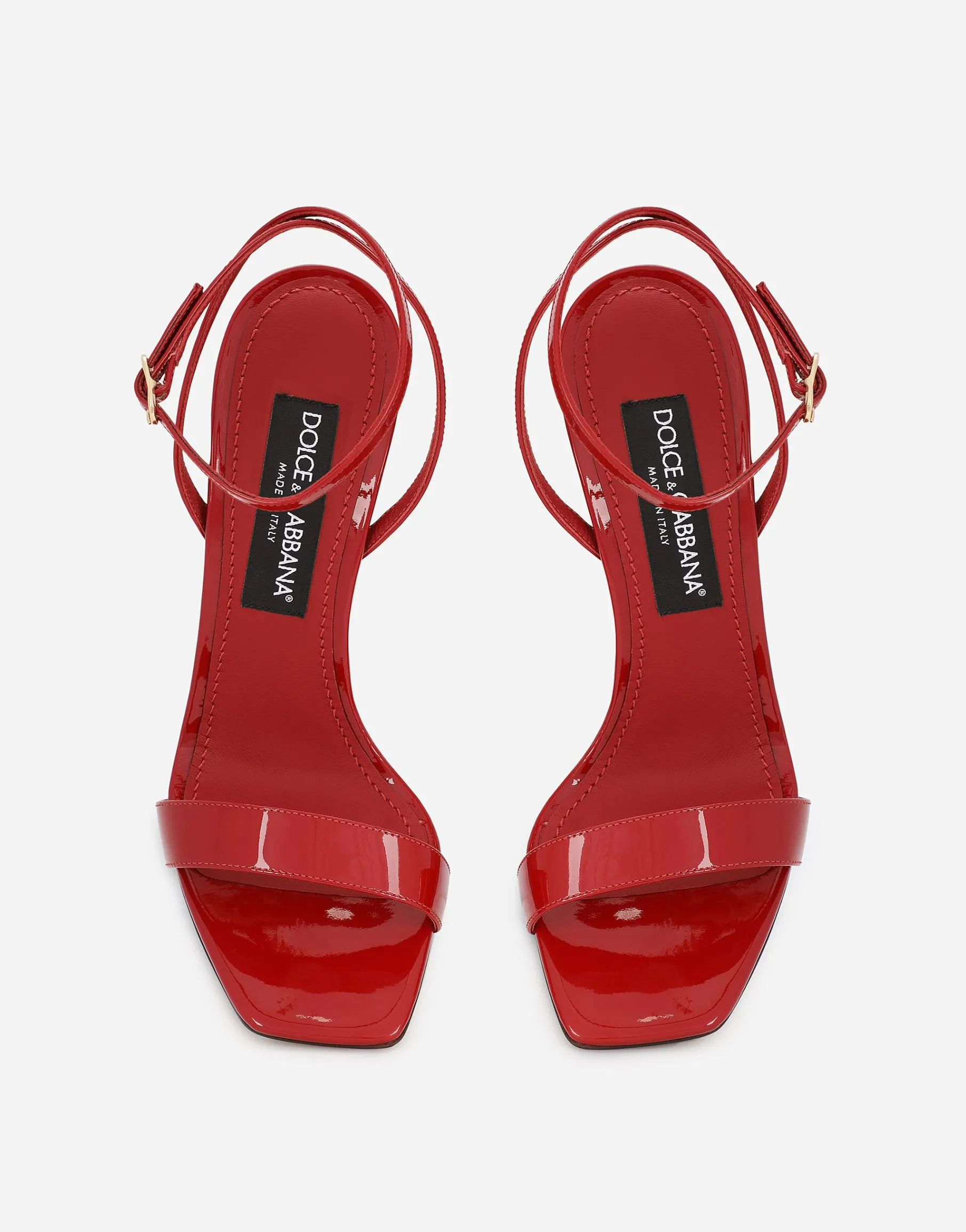 Patent leather sandals with 3.5 heel
