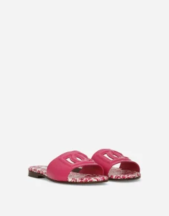 Patent leather slides with DG logo