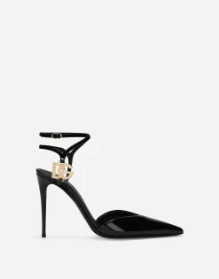 Patent leather slingbacks