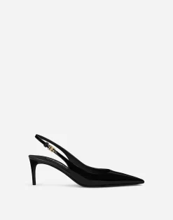 Patent leather slingbacks