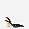 Patent leather slingbacks