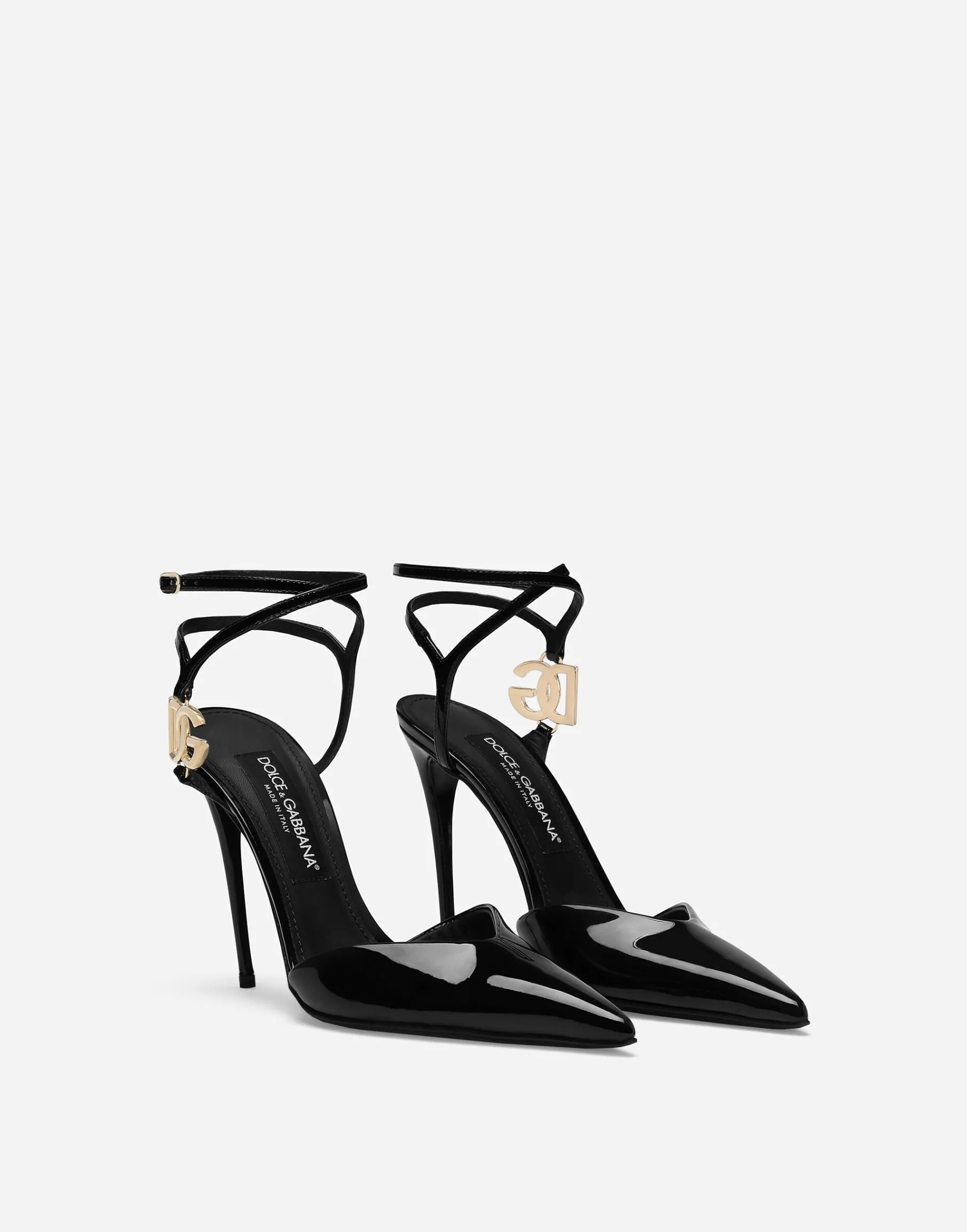 Patent leather slingbacks