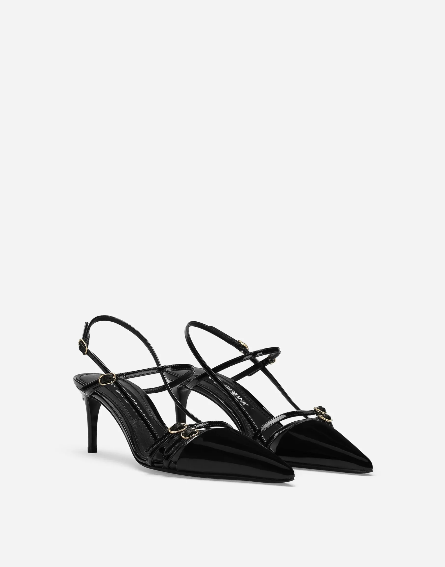 Patent leather slingbacks